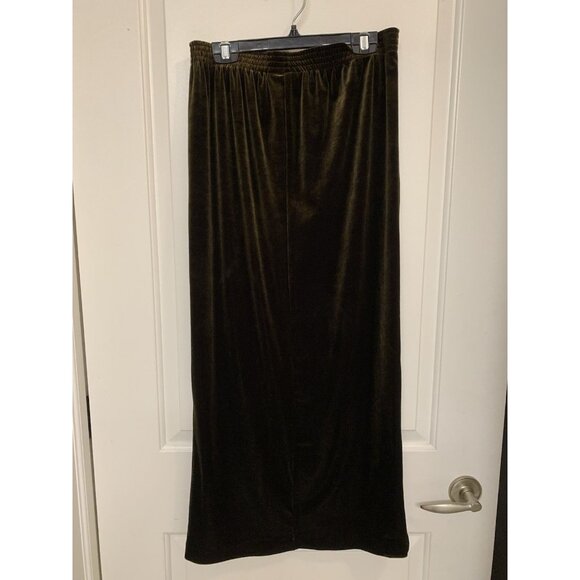 Vintage Velvet Maxi Skirt Brown Boho Whimsygoth Grunge Vamp 90s Y2K Side Slit - Picture 4 of 8